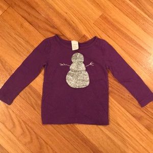 Toddler girl snowman shirt